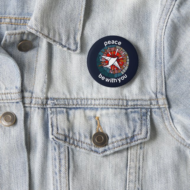 Peace be with you 2 inch round button (In Situ)
