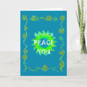 Peace Be With You: Inspirational Green and Yellow Card