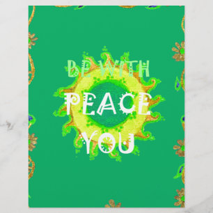Peace Be With You: Inspirational Green and Yellow  Letterhead