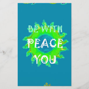 Peace Be With You: Inspirational Green and Yellow Stationery