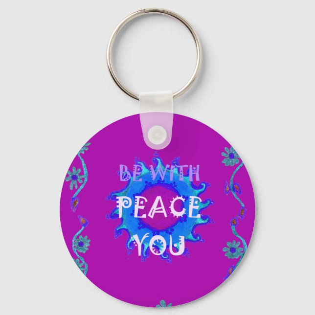 Peace Be With You Inspirational Print Keychain (Front)