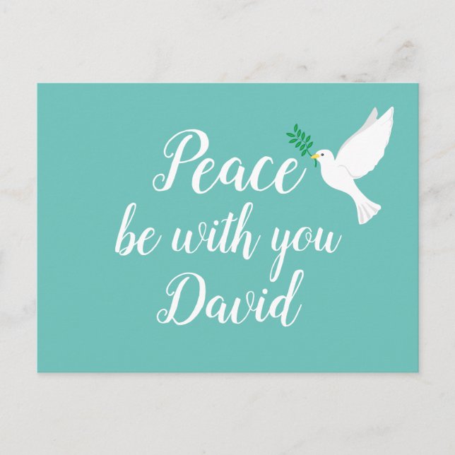 Peace Be With You Personalised Message Postcard (Front)
