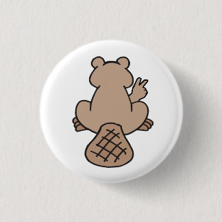 Peace Beaver 1 Inch Round Button