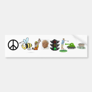 peace bee "hey" pole light driver tank ewe bumper sticker