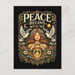 Peace Begins Within Postcard