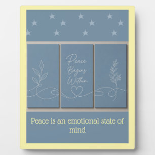 Peace begins within Tabletop Plaque with Easel
