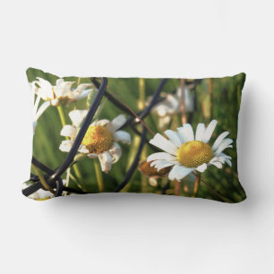 Peace behind the fence. Illustrative in flowers. Lumbar Pillow