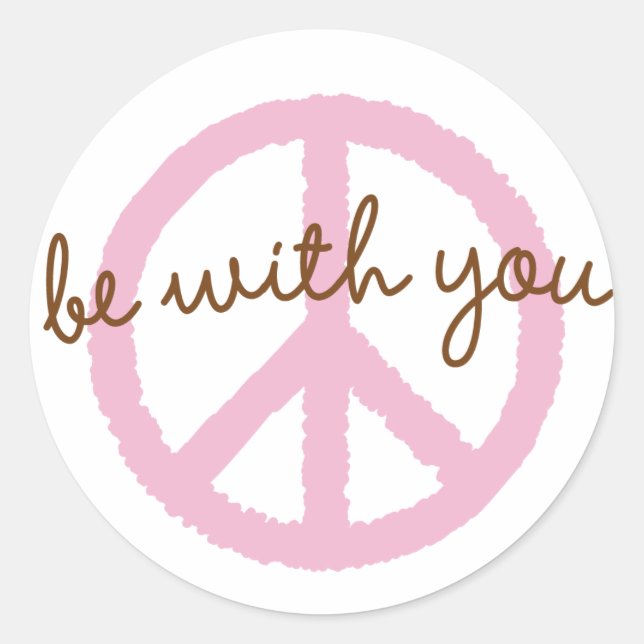 Peace-BeWithYou Classic Round Sticker (Front)