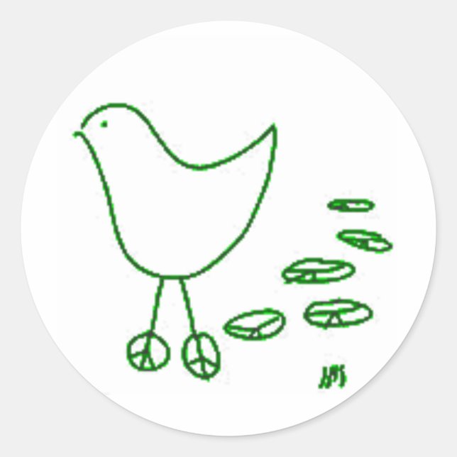 Peace Bird Classic Round Sticker (Front)