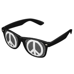 Peace Black & White Retro Sunglasses