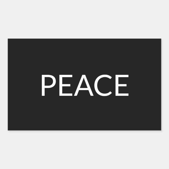 Peace black white simple minimalist modern elegant sticker (Front)