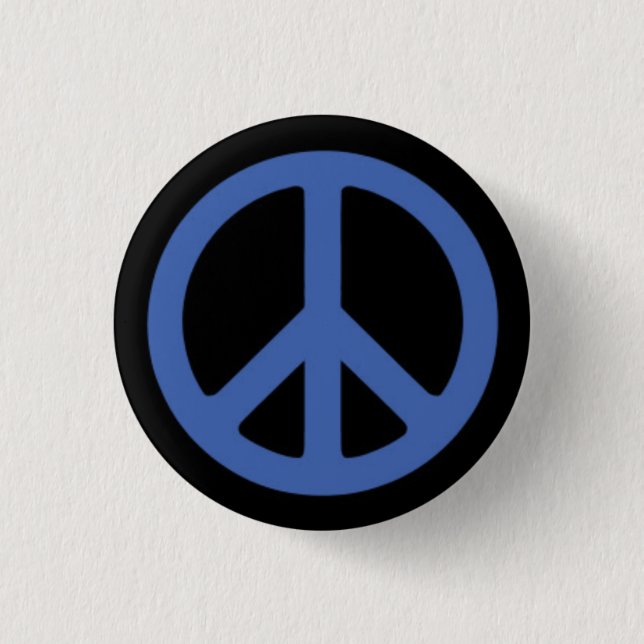 Peace Blue 1 Inch Round Button (Front)