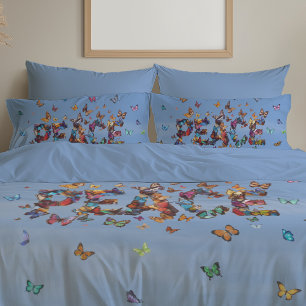PEACE Blue Sky Butterflies Motivational Hope Joy Pillowcase