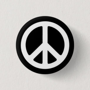 Peace BnW 1 Inch Round Button