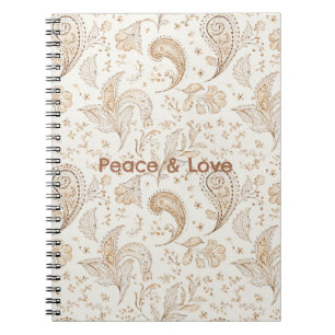 Peace Bohemian Hippie Sixties Paisley Notebook