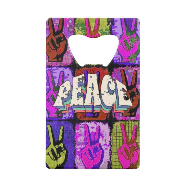 Peace Bottle Opener Credit Card Bottle Opener (Back)