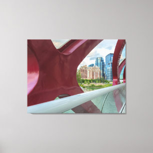 Peace Bridge view of Calgary skyline Canvas Print