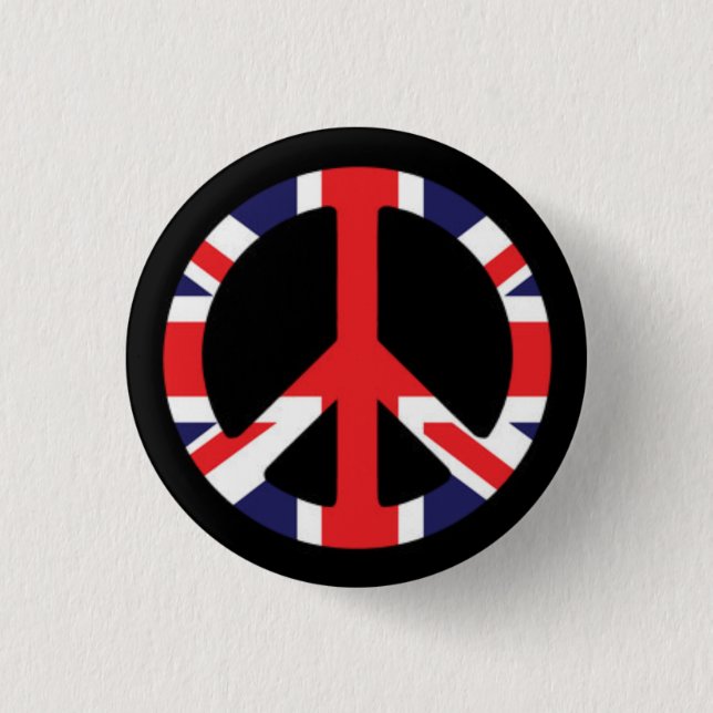 Peace British 1 Inch Round Button (Front)