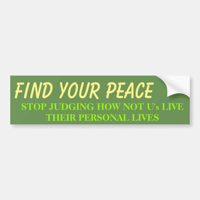 PEACE BUMPER STICKER (Front)