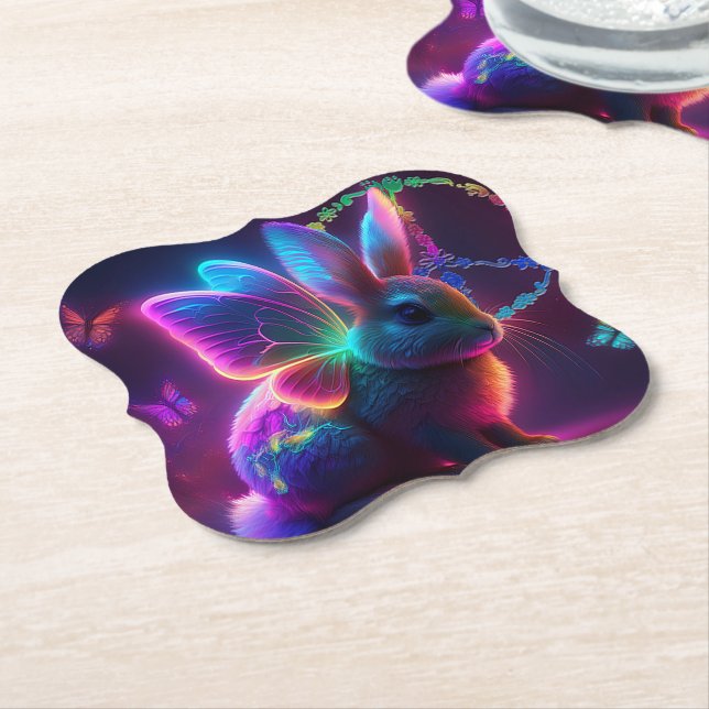 Peace Bunny Paper Coaster (Angled)