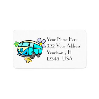 Peace Bus Retro Address Label