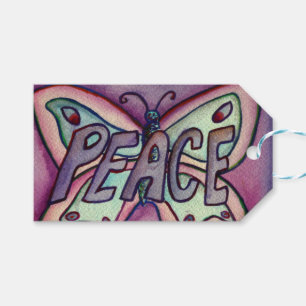 Peace Butterfly Word Custom Card Gift Tags