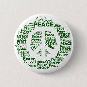 Peace button - green