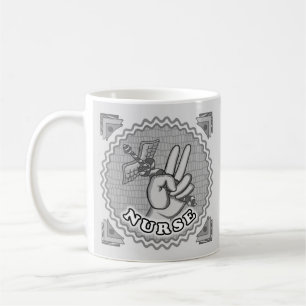 Peace caduceus nurse coffee mug
