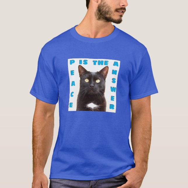 Peace - cat (dark) T-Shirt (Front)