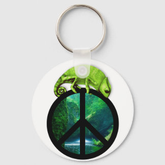 peace chameleon keychain