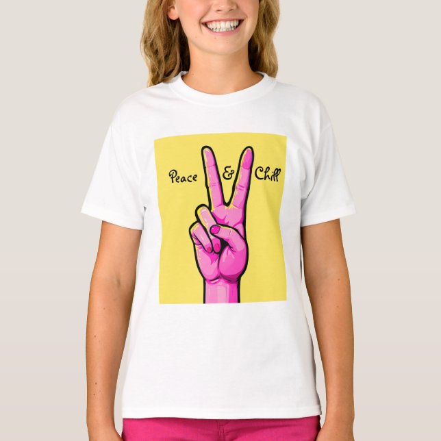 Peace & Chill ✌️ T-shirt à main minime (Devant)