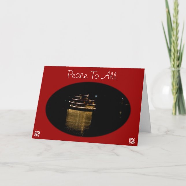 Peace Christmas Boat Card (Front)