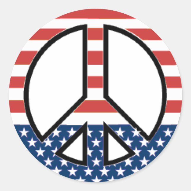peace classic round sticker (Front)