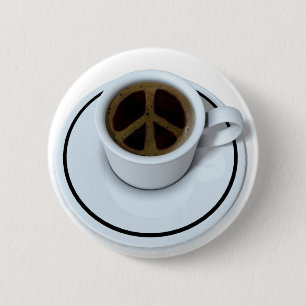 Peace coffee 2 inch round button