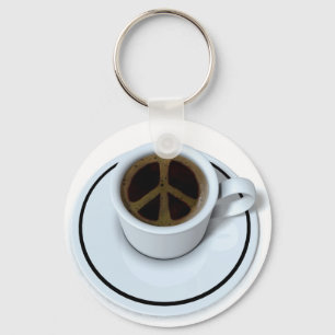 Peace coffee keychain