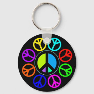 PEACE COLOR WHEEL KEYCHAIN