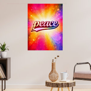 Peace Colourful Typography Inspirational Poster