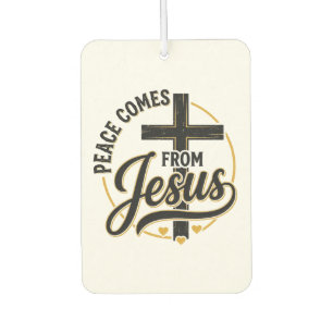 Peace Comes From Jesus Christian Cross Shirt Air Freshener