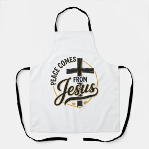Peace Comes From Jesus Christian Cross Shirt Apron