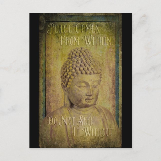 Peace Comes from Within Buddha Quote Postcard (Front)