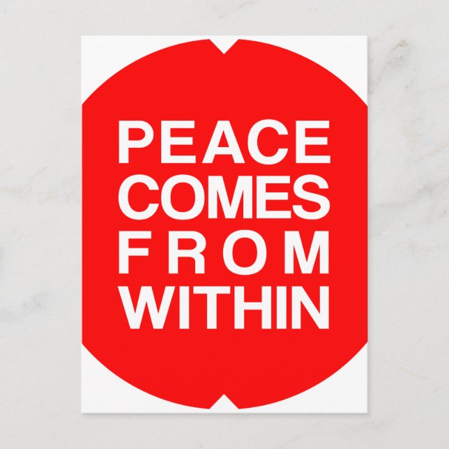 Peace Comes From Within Postcard (Front)