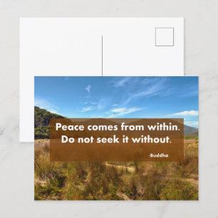Peace comes from within postcard