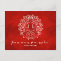 Peace Comes From Within Shakyamuni Buddha Red