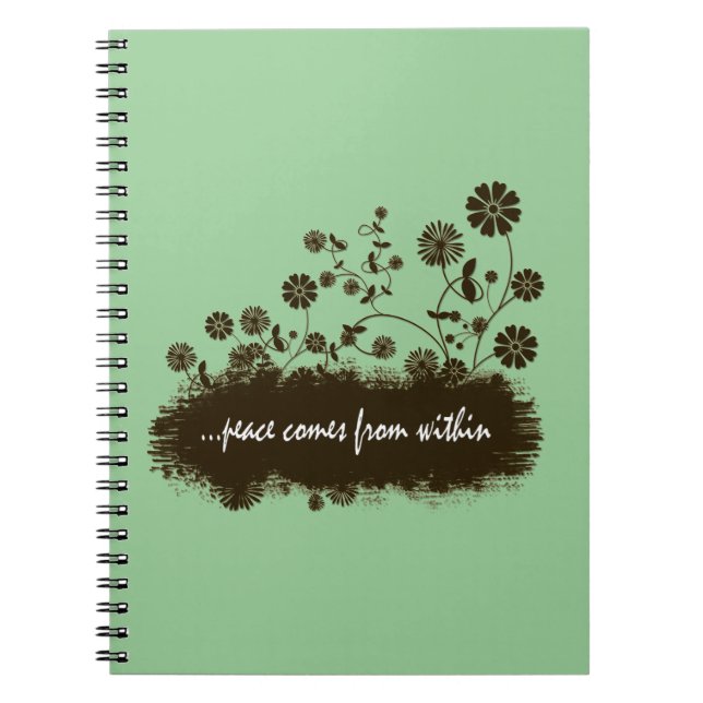 Peace comes from within spiral bound notebook (Front)