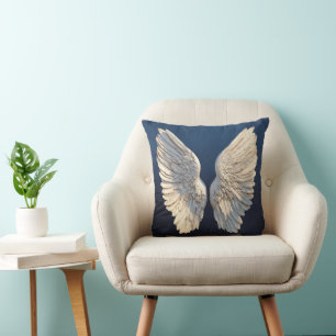 Peace Comfort Timeless Beauty Blue Elegant Angel Throw Pillow