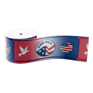 Peace Corps Dove Shield Ribbon Grosgrain Ribbon