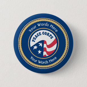 Peace Corps Universal Rope Shield 2 Inch Round Button