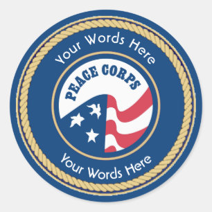 Peace Corps Universal Rope Shield Classic Round Sticker