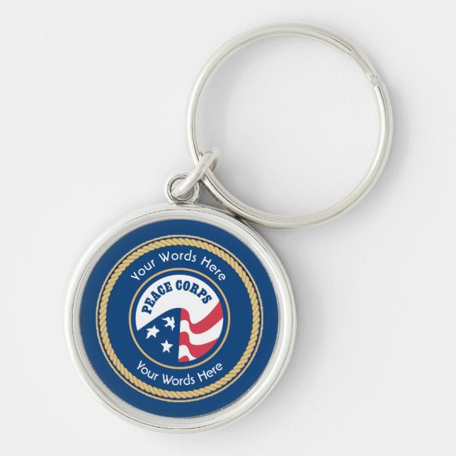 Peace Corps Universal Rope Shield Keychain (Front)