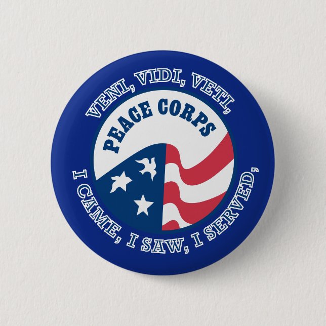 Peace Corps VVV Shield 2 Inch Round Button (Front)